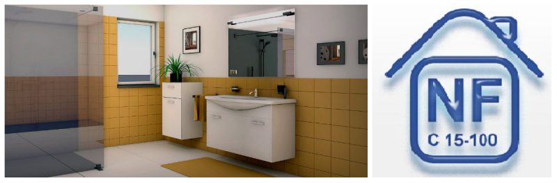 La norme NF C15-100 dans la  salle de bain